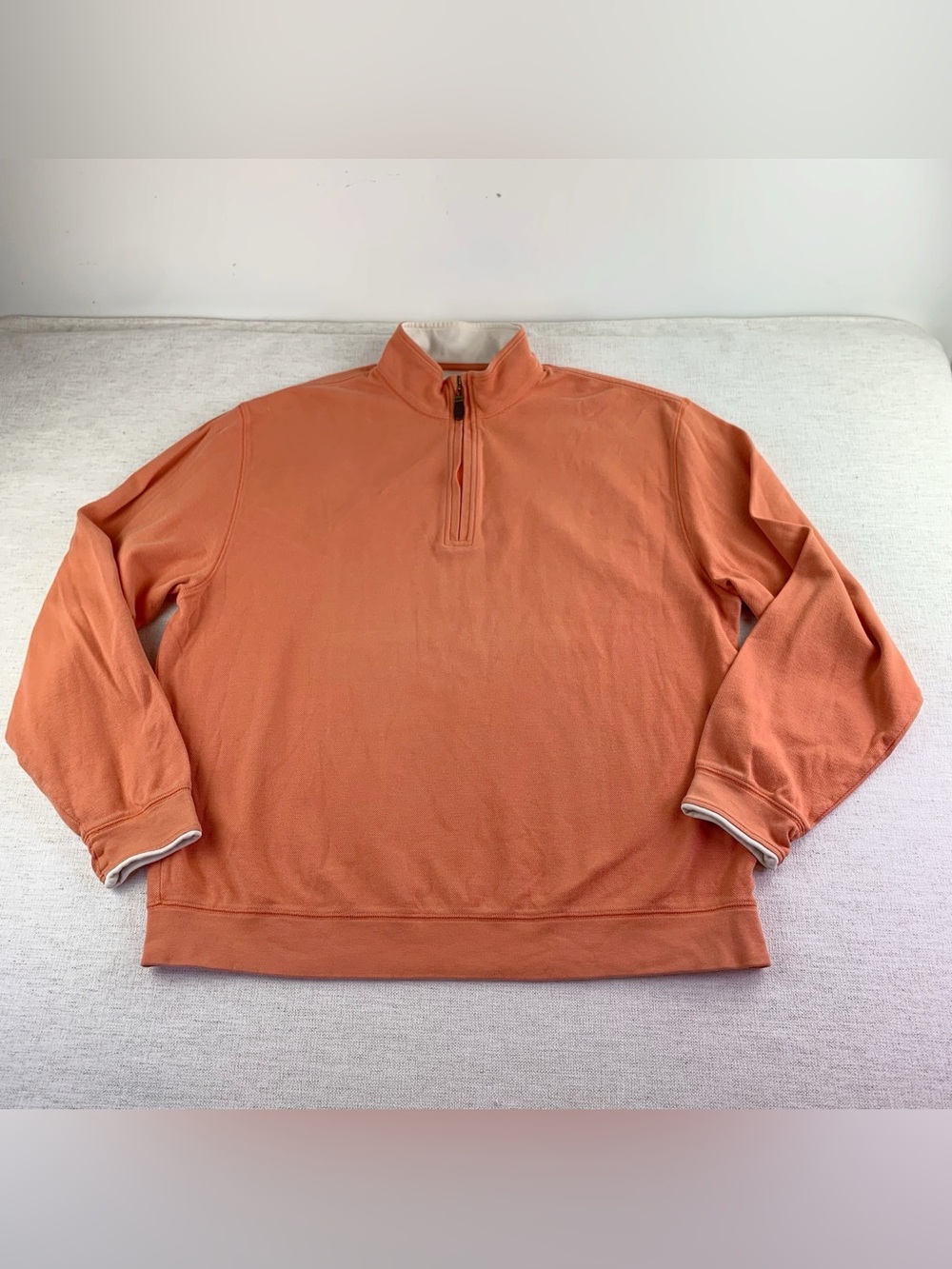 Orvis Men's XL long sleeve quarter zip‎ pullover sweatshirt 100% pima cotton